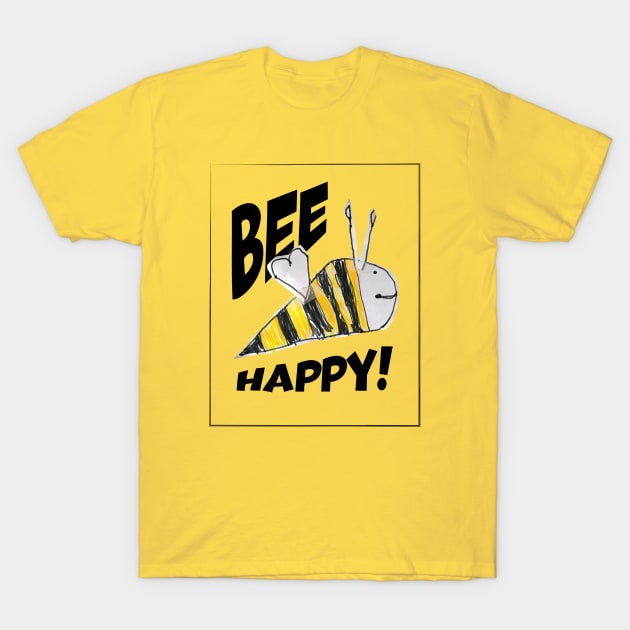 Bee Happy! (Dark edition) T-Shirt by Optimix